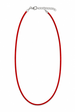 Halskette aus Velourleder - Länge 45 cm - rot
